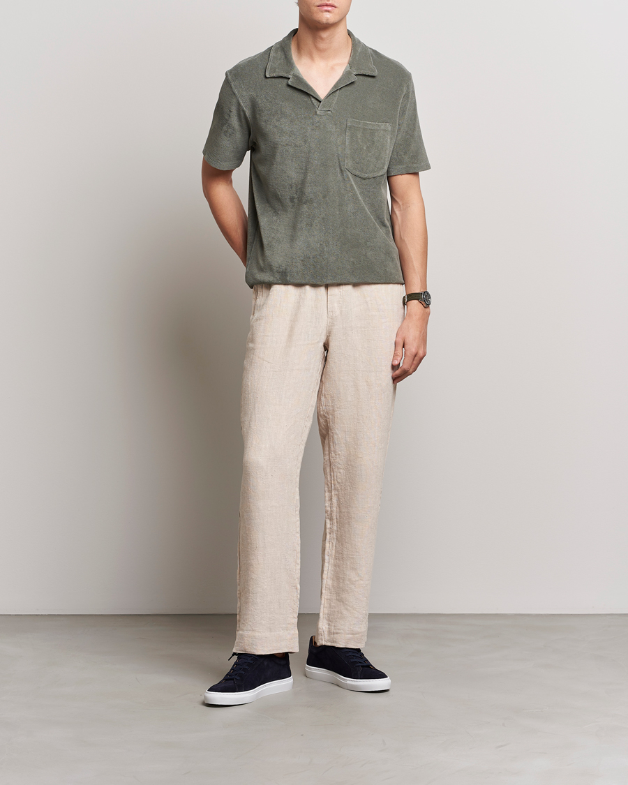 Homme | Polos | A Day's March | Terry Polo Dusty Green