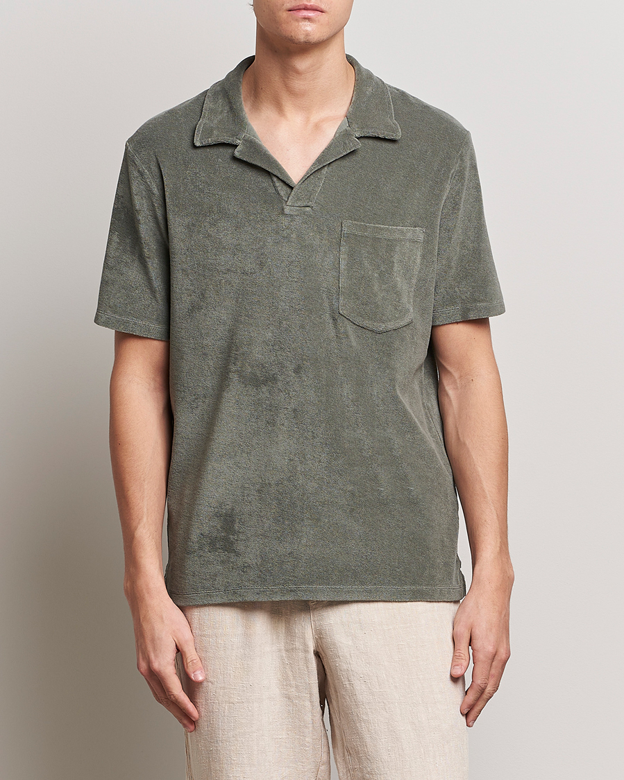 Homme | Polos | A Day's March | Terry Polo Dusty Green