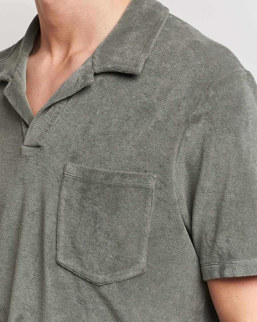 Homme | Polos | A Day's March | Terry Polo Dusty Green