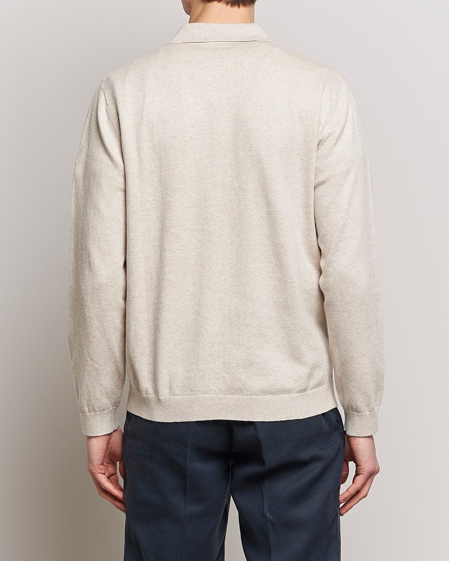 Homme | Polos | A Day's March | Manol Cotton Linen Polo Sand Melange