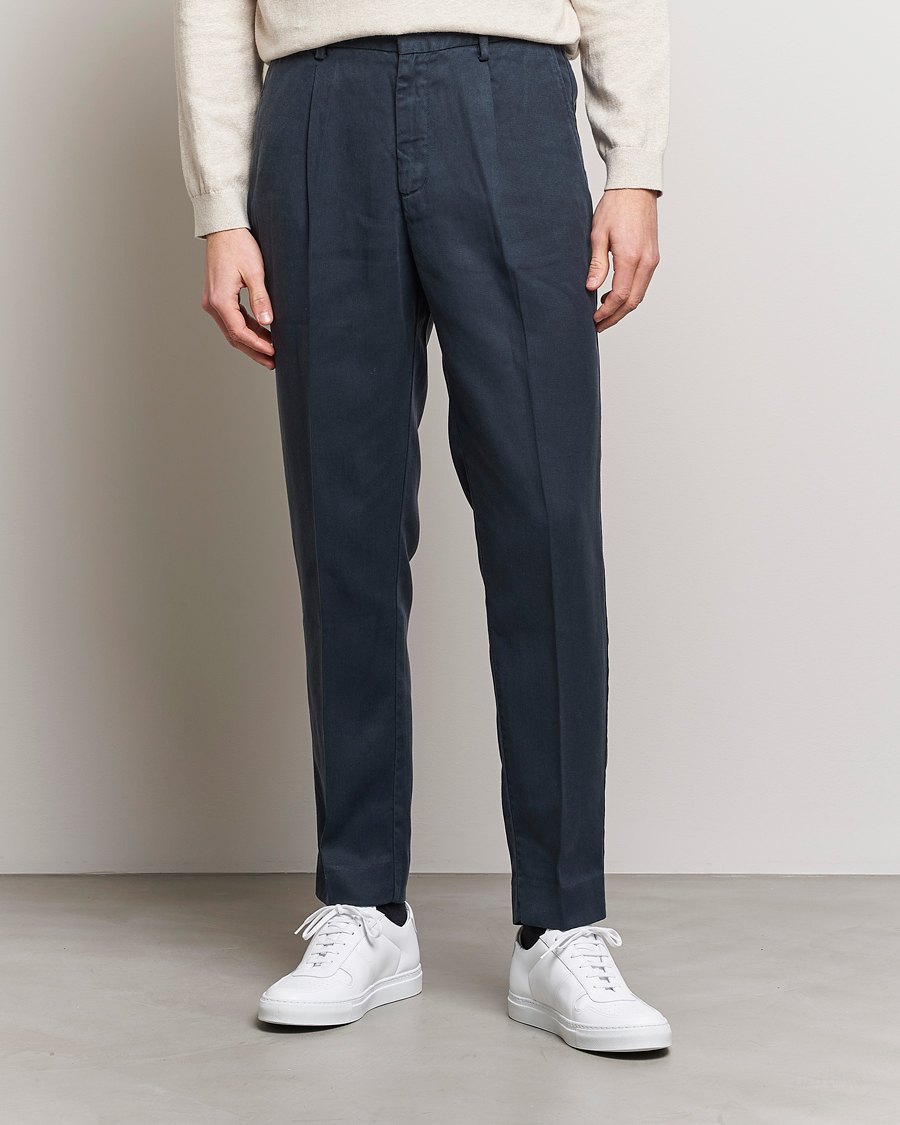 Homme | Pantalons | A Day's March | Smart Trouser Tencel Navy