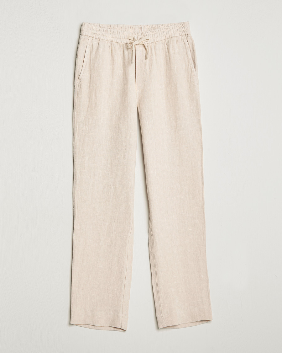 Homme | Pantalons | A Day's March | Tamait Drawstring Linen Trousers Oyster