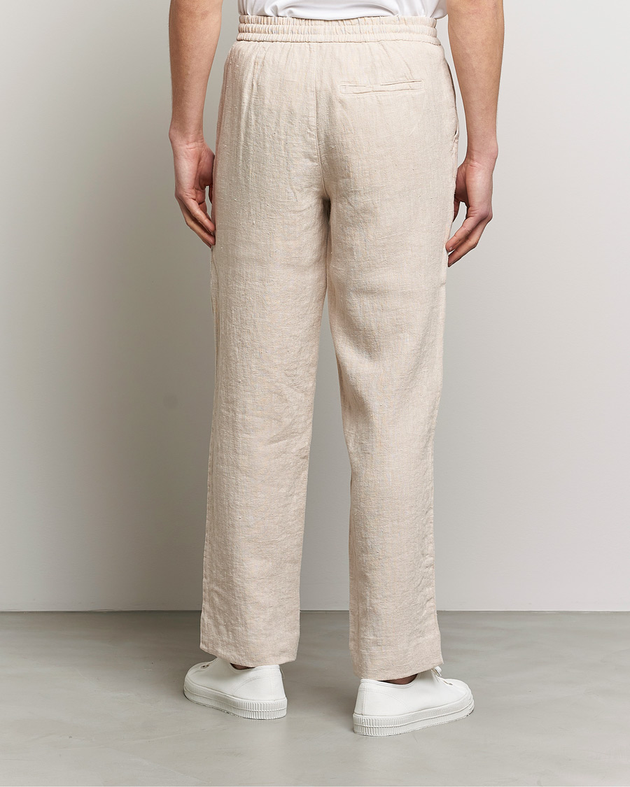 Homme | Pantalons | A Day's March | Tamait Drawstring Linen Trousers Oyster