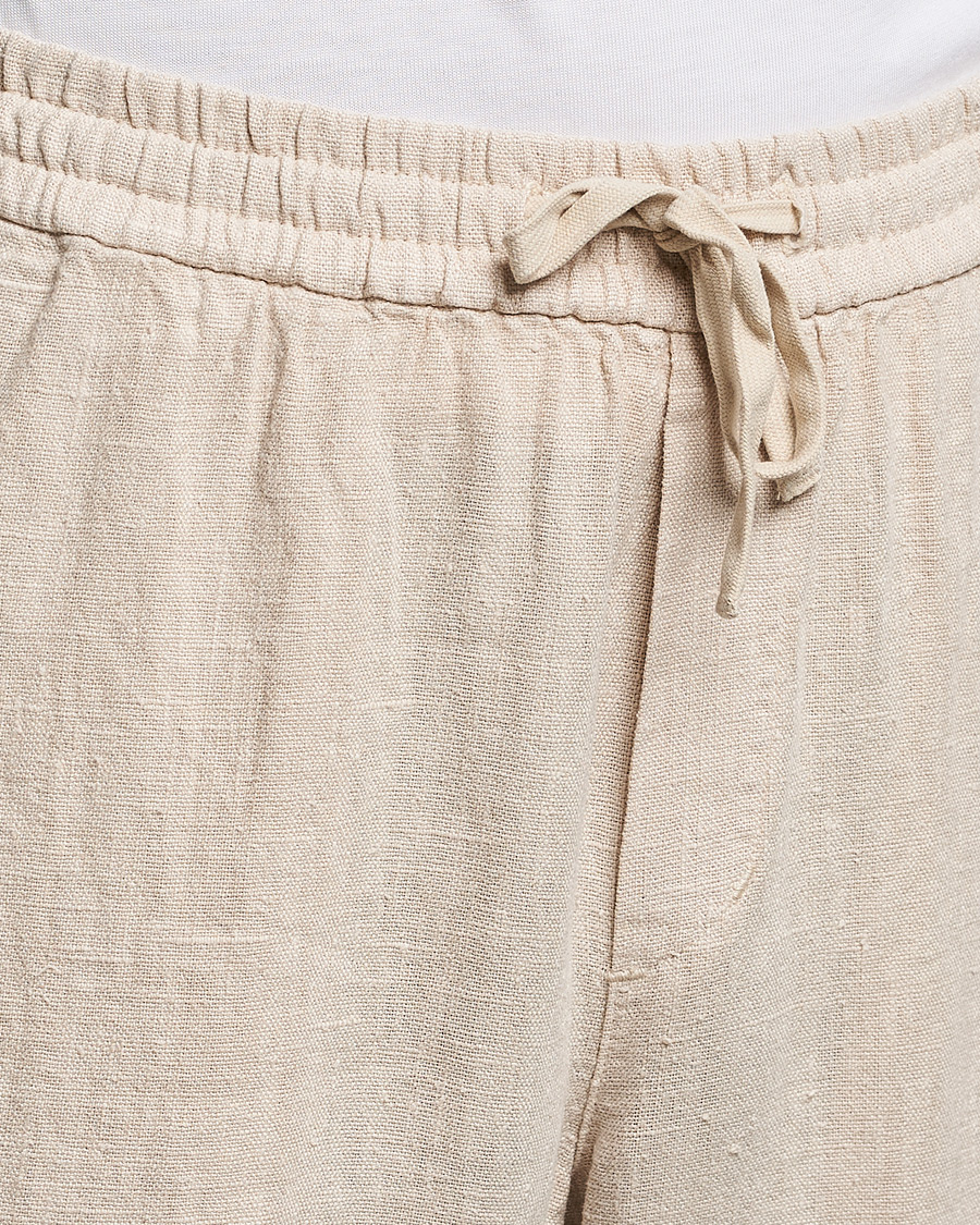 Homme | Pantalons | A Day's March | Tamait Drawstring Linen Trousers Oyster