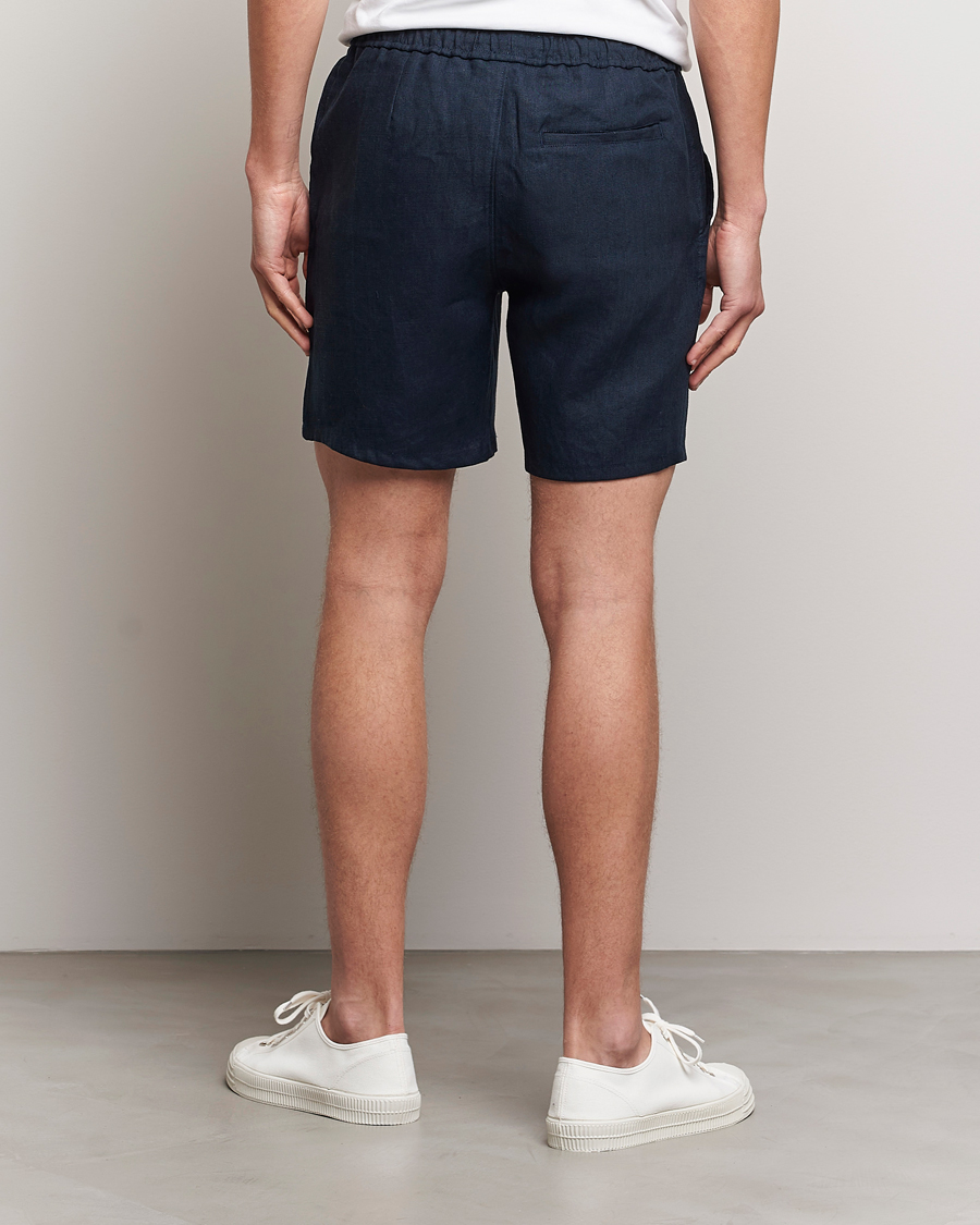Homme | Shorts | A Day's March | Ipu Drawstring Linen Shorts Navy