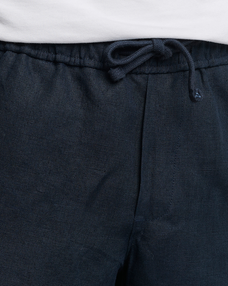 Homme | Shorts | A Day's March | Ipu Drawstring Linen Shorts Navy