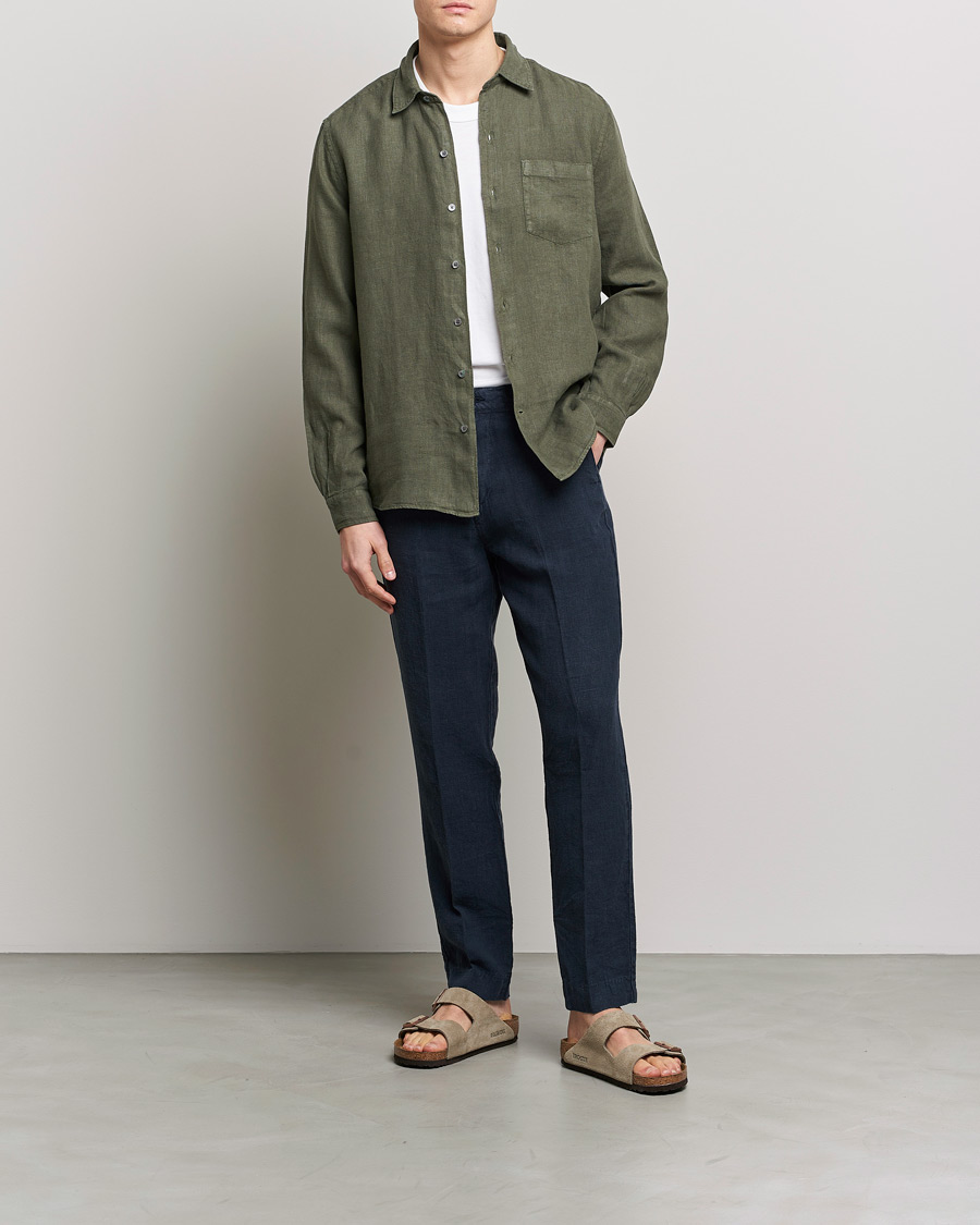 Homme | Pantalons | A Day's March | Madu Linen Trouser Navy
