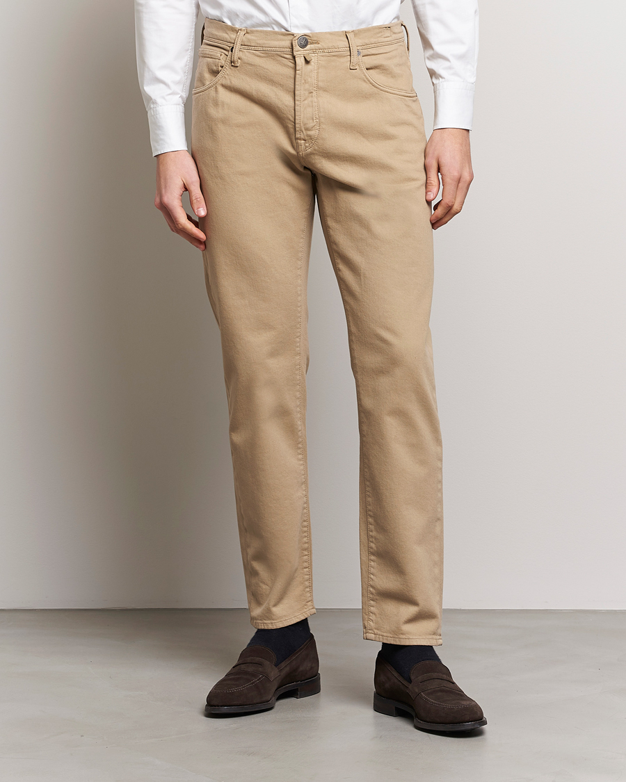 Homme | Pantalons | Incotex | Cotton Stretch 5-Pocket Pants Beige