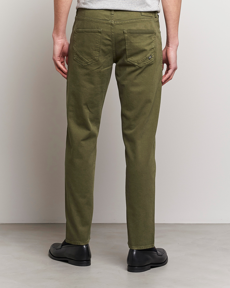 Homme | Pantalons | Incotex | Cotton Stretch 5-Pocket Pants Military Green