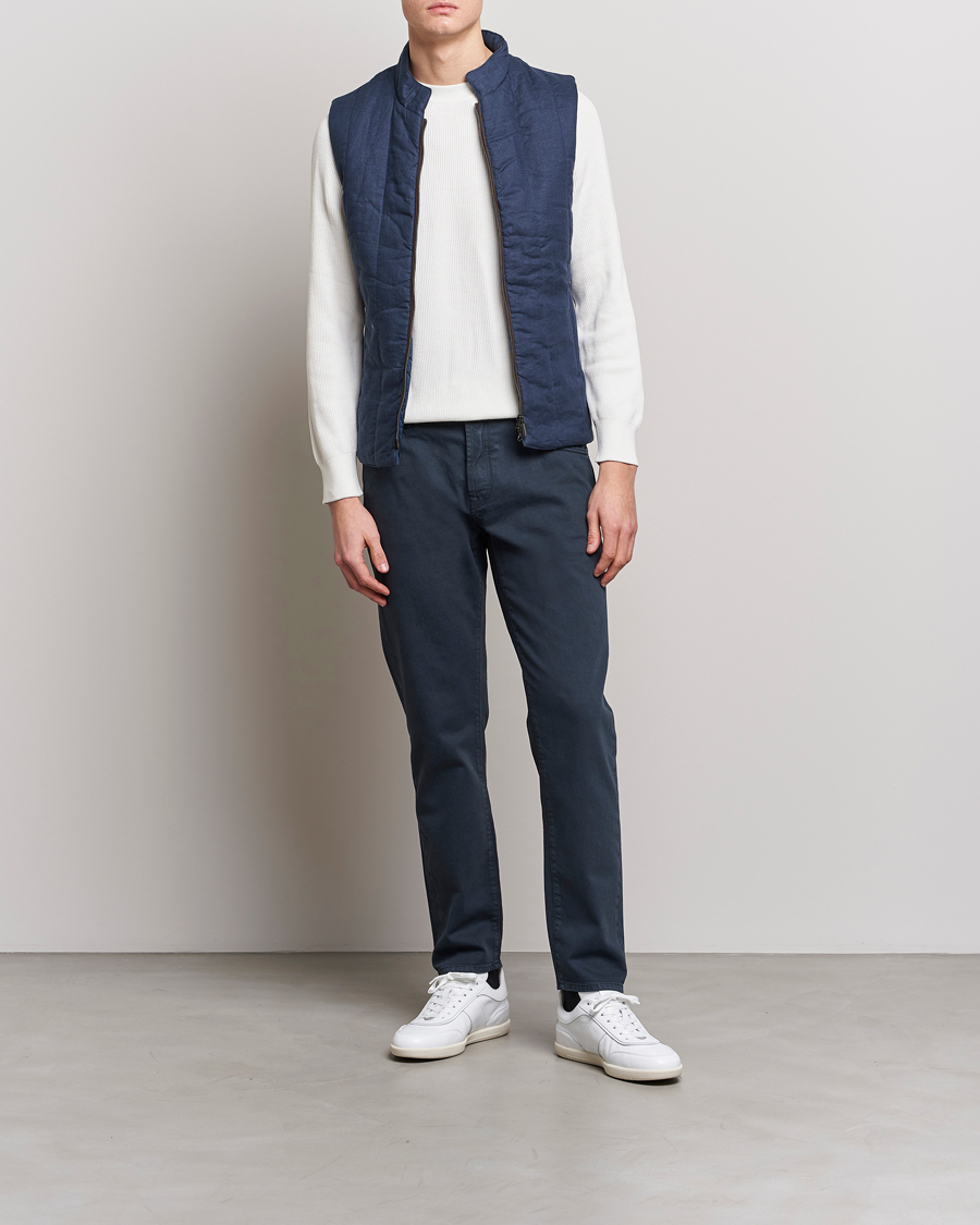 Homme | Pantalons | Incotex | Cotton Stretch 5-Pocket Pants Navy