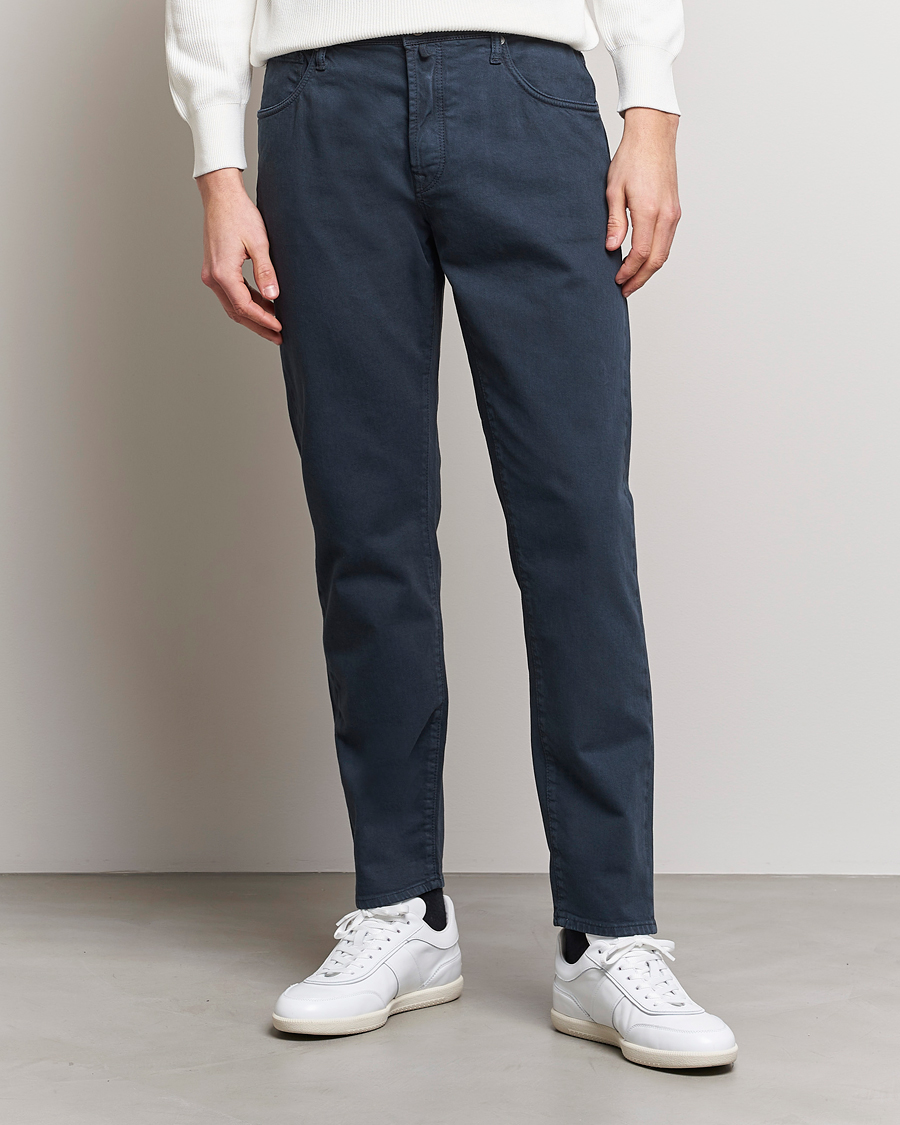 Homme | Pantalons | Incotex | Cotton Stretch 5-Pocket Pants Navy