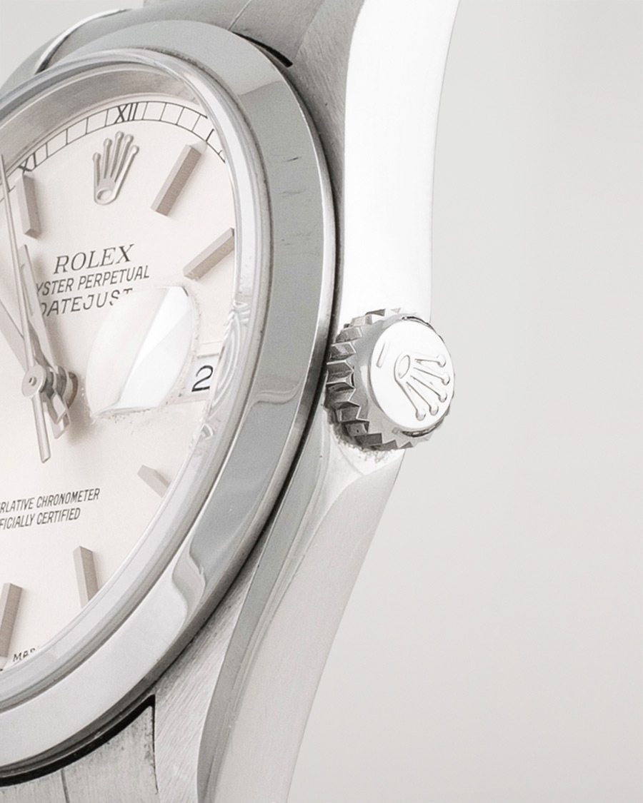 Homme | Rolex Pre-Owned Datejust 16200 Oyster Perpetual Steel Silver | Rolex Pre-Owned | Datejust 16200 Oyster Perpetual Steel Silver