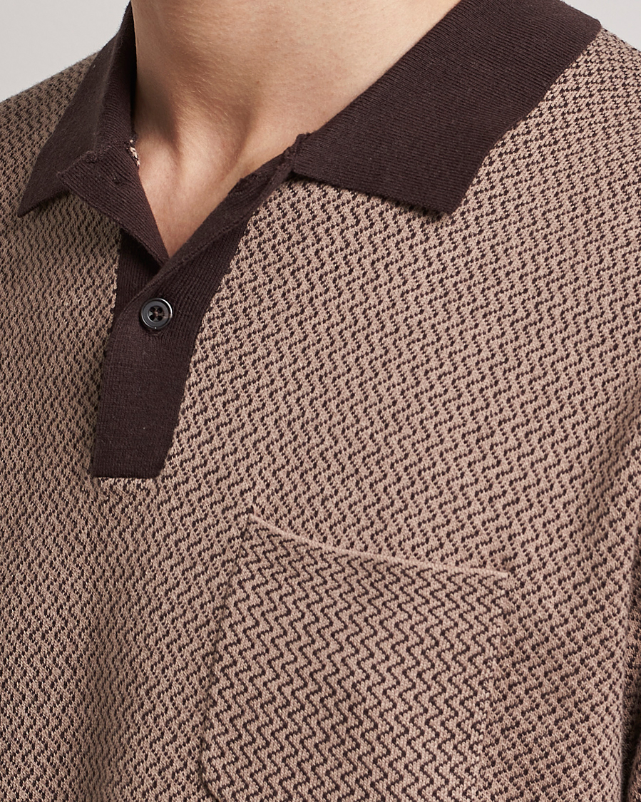 Homme | Polos | BEAMS PLUS | Two-Tone Jacquard Polo Brown