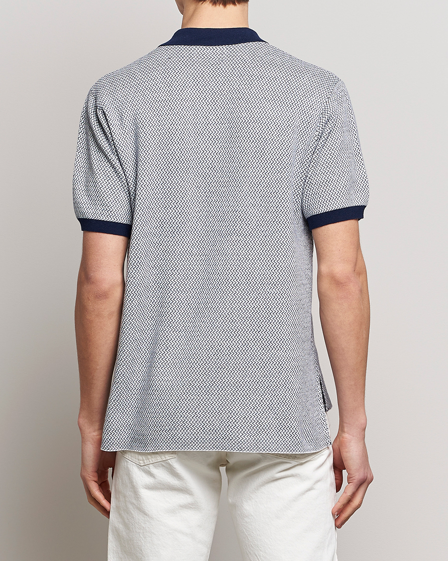 Homme | Polos | BEAMS PLUS | Two-Tone Jacquard Polo Navy