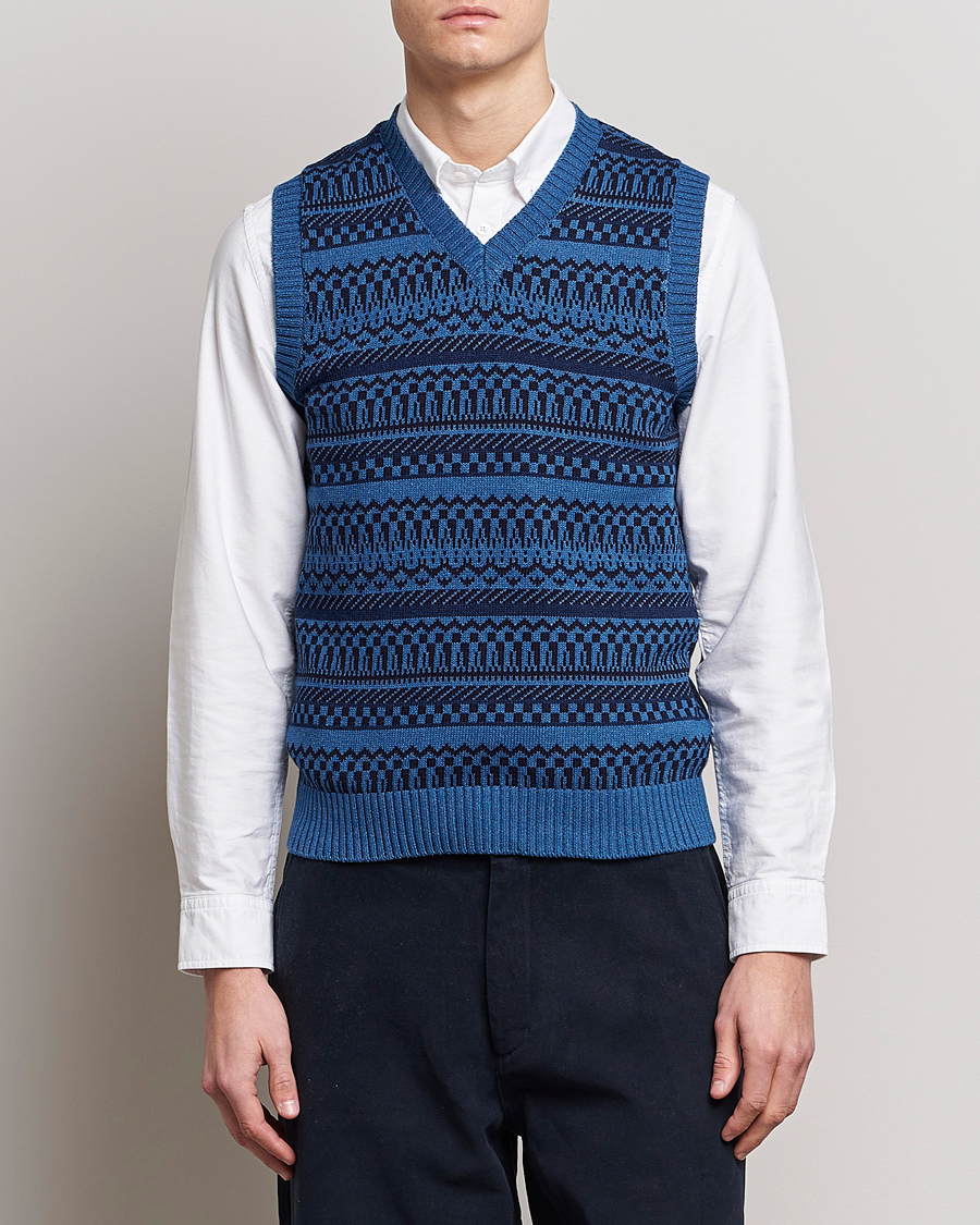 Homme | Pulls Et Tricots | BEAMS PLUS | Knit Fairisle Vest Navy