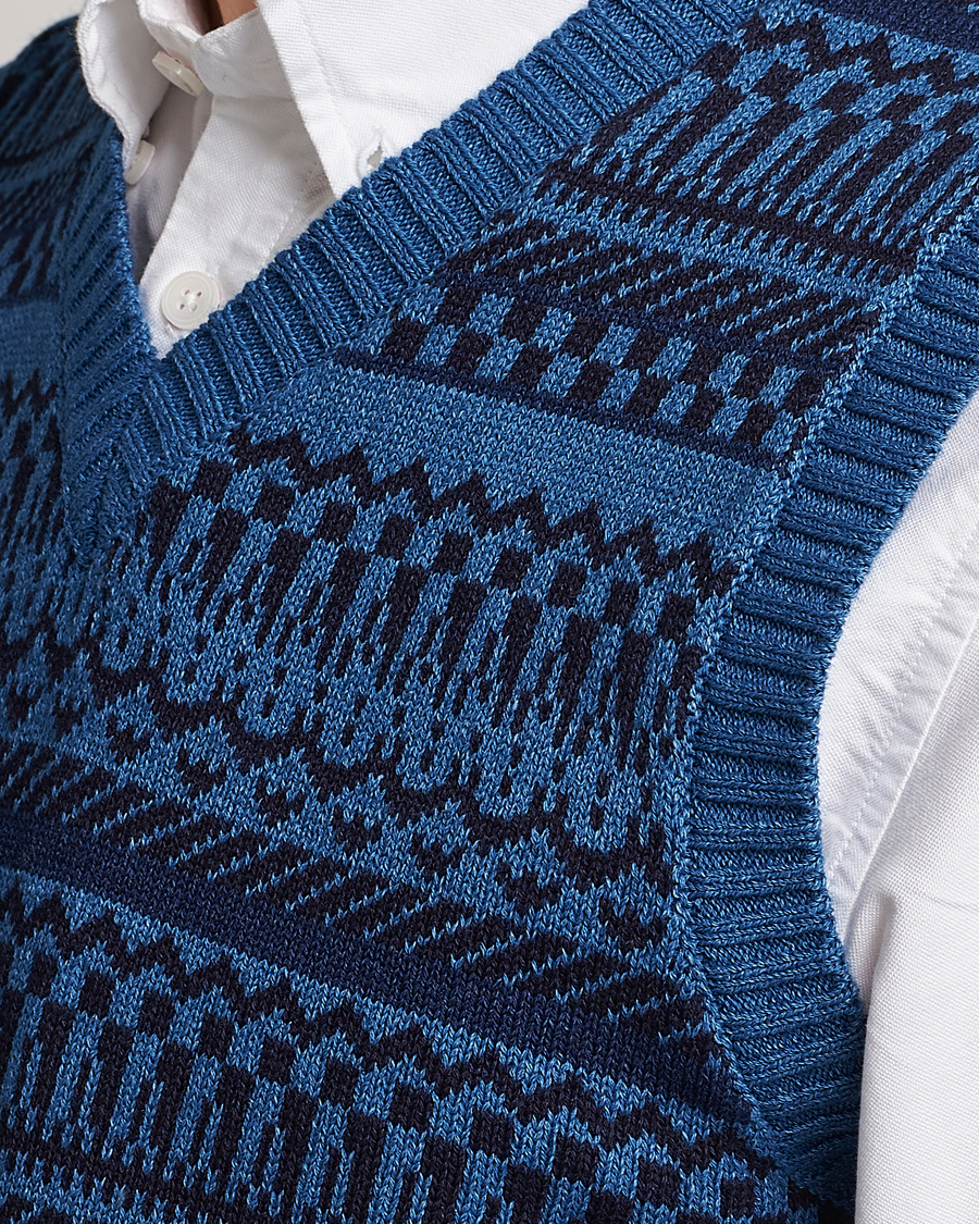 Homme | Pulls Et Tricots | BEAMS PLUS | Knit Fairisle Vest Navy
