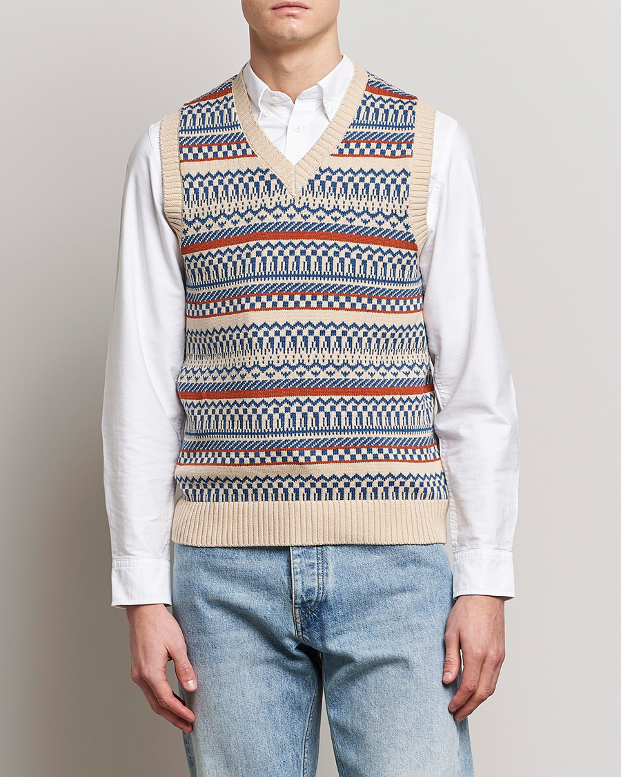 Homme | Pulls Et Tricots | BEAMS PLUS | Knit Fairisle Vest Natural