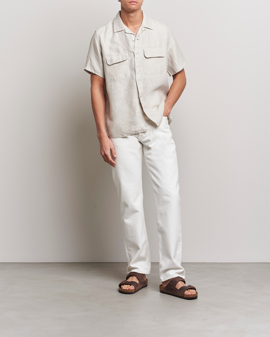 Homme | Chemises | BEAMS PLUS | Linen/Chambray Camp Shirt Natural