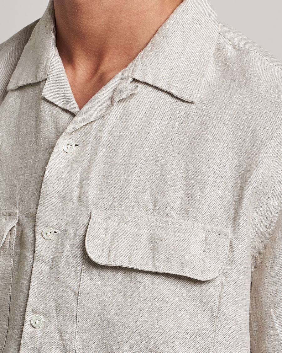 Homme | Chemises | BEAMS PLUS | Linen/Chambray Camp Shirt Natural