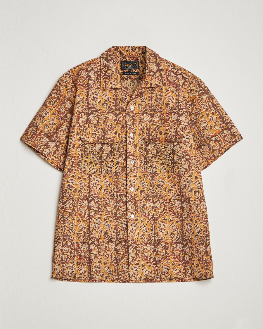 Homme | Chemises | BEAMS PLUS | Block Print Camp Shirt Brown