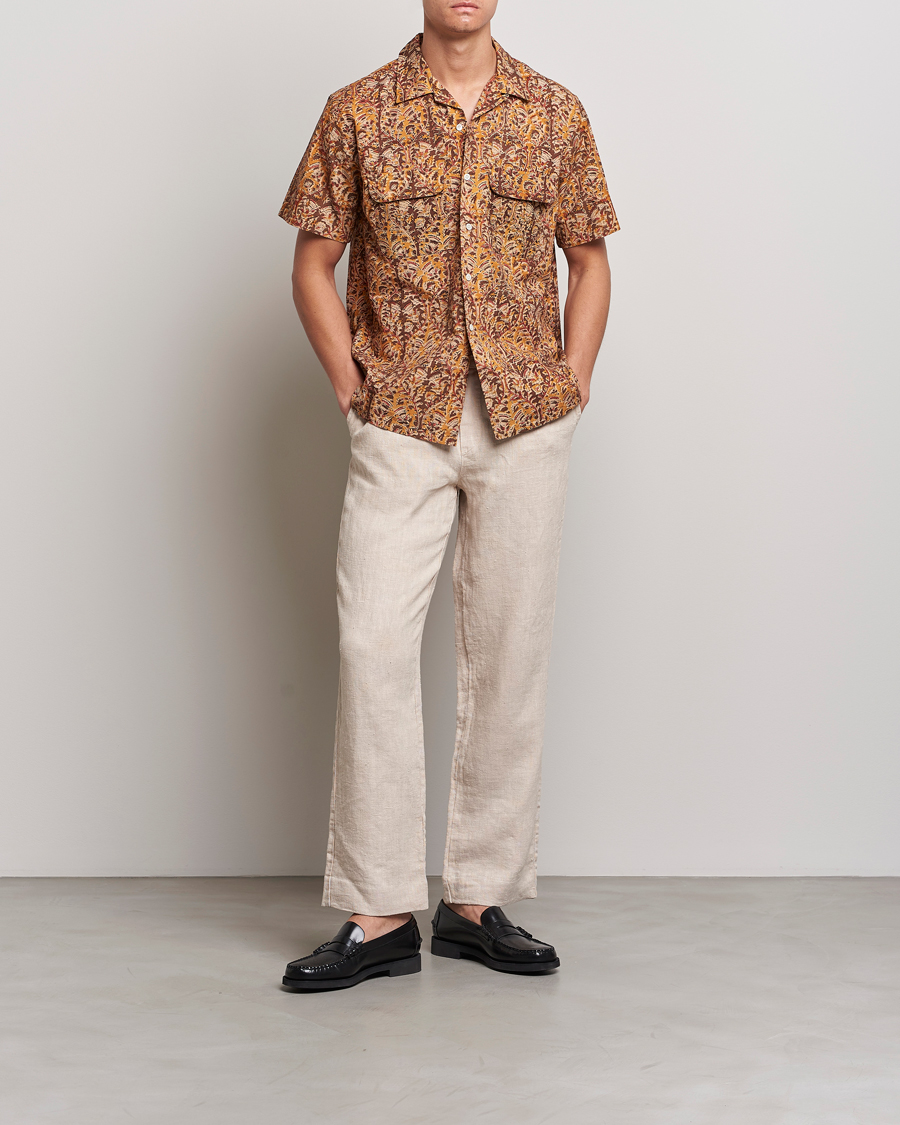Homme | Chemises | BEAMS PLUS | Block Print Camp Shirt Brown