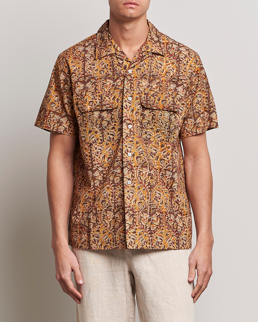 Homme | Chemises | BEAMS PLUS | Block Print Camp Shirt Brown