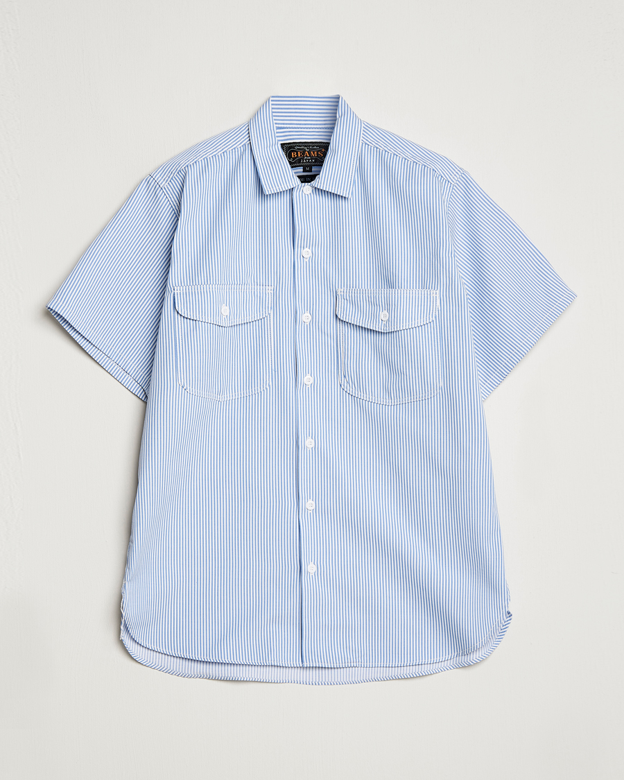 Homme | Chemises | BEAMS PLUS | Short Sleeve Work Shirt Light Blue