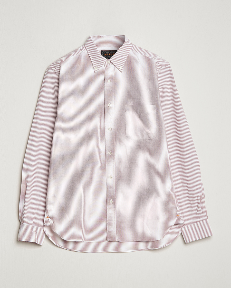 Homme | Chemises | BEAMS PLUS | Oxford Button Down Shirt Wine Stripe