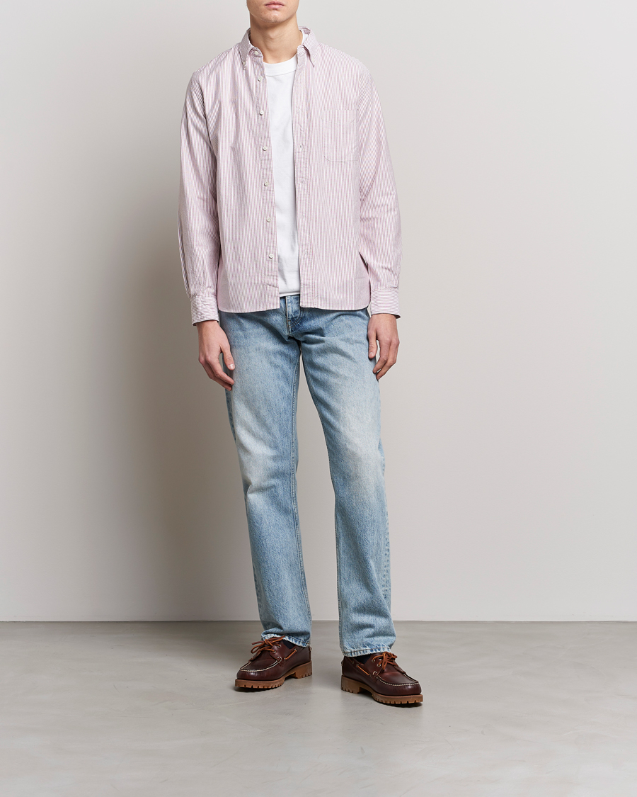 Homme | Chemises | BEAMS PLUS | Oxford Button Down Shirt Wine Stripe