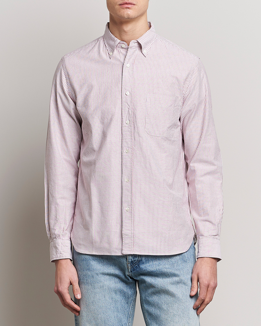 Homme | Chemises | BEAMS PLUS | Oxford Button Down Shirt Wine Stripe