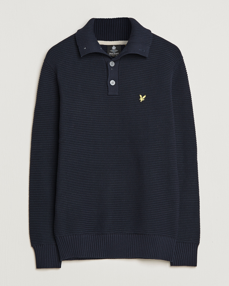 Homme | Pulls Et Tricots | Lyle & Scott | Chunky Ribbed Button Knit Dark Navy
