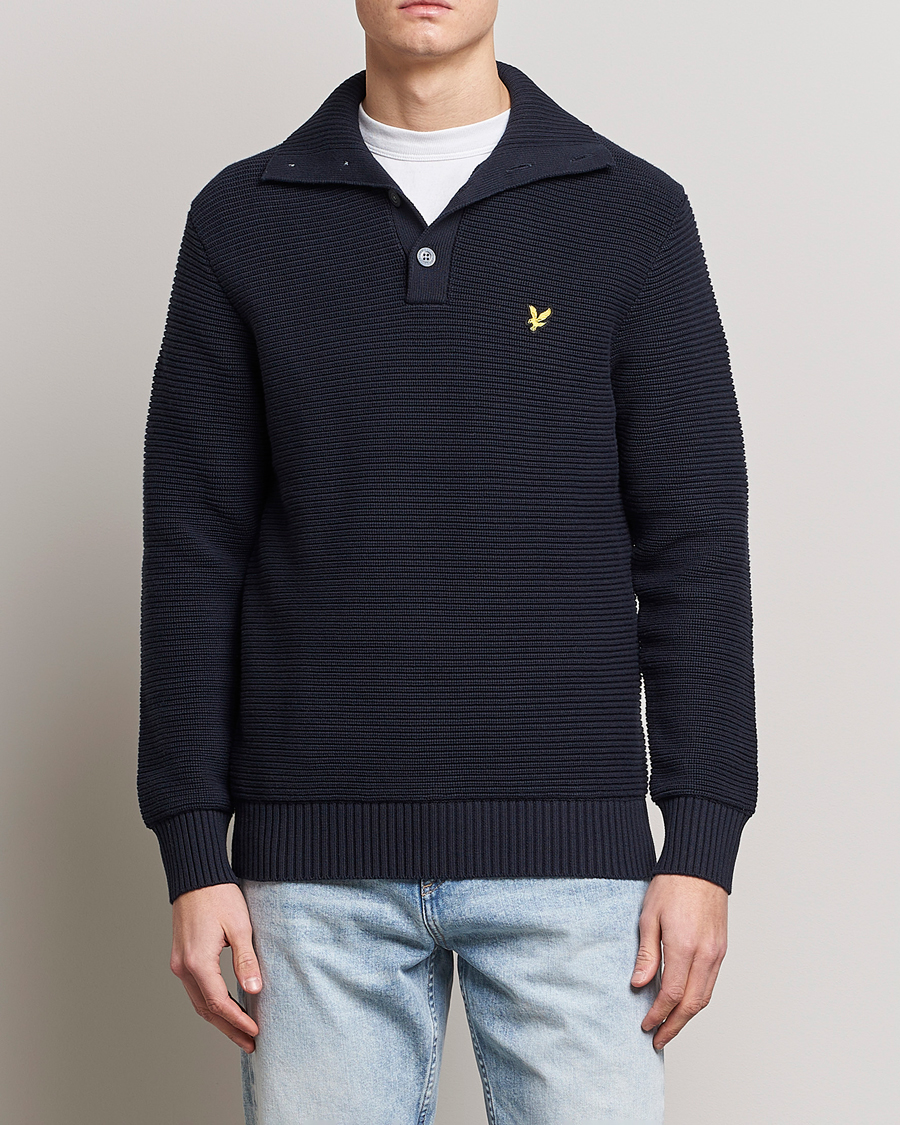 Homme | Pulls Et Tricots | Lyle & Scott | Chunky Ribbed Button Knit Dark Navy