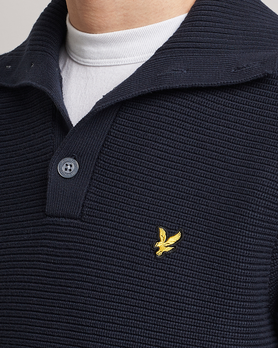 Homme | Pulls Et Tricots | Lyle & Scott | Chunky Ribbed Button Knit Dark Navy