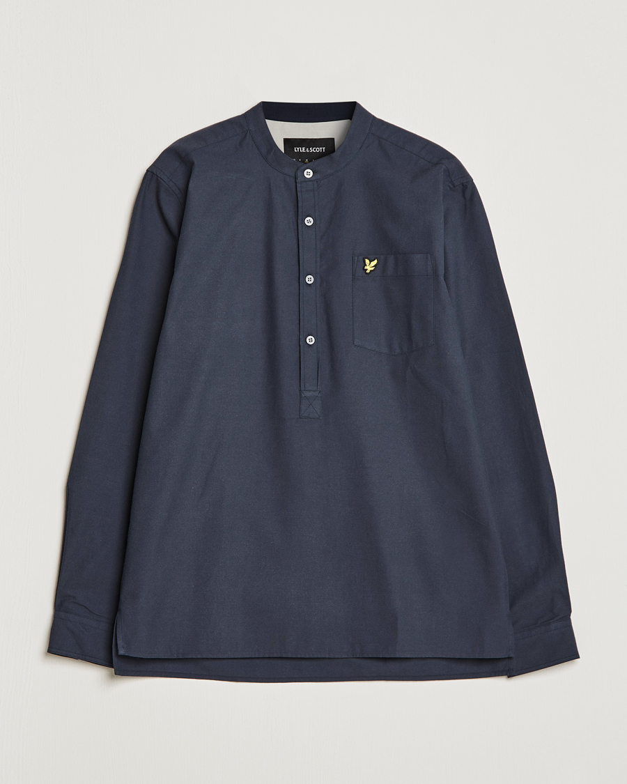 Homme | Chemises | Lyle & Scott | Marl Grandad Shirt Dark Navy