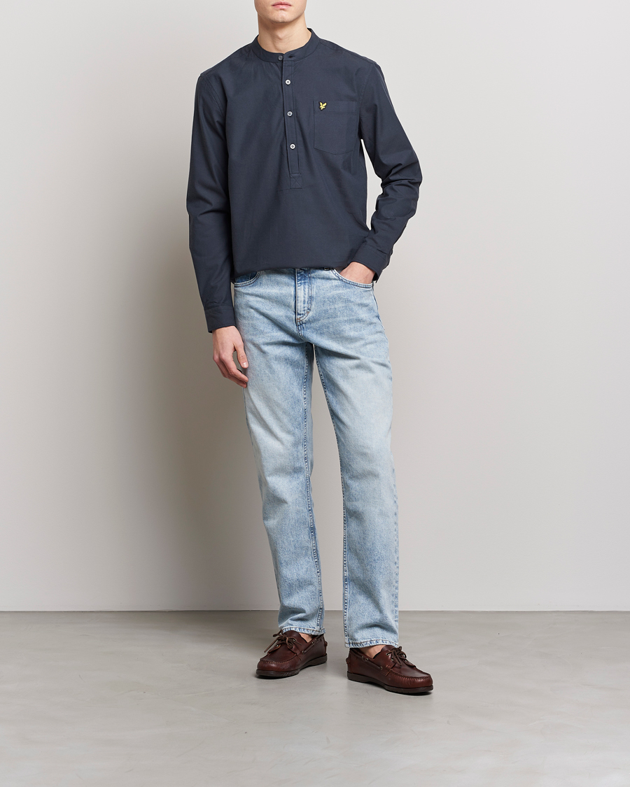 Homme | Chemises | Lyle & Scott | Marl Grandad Shirt Dark Navy