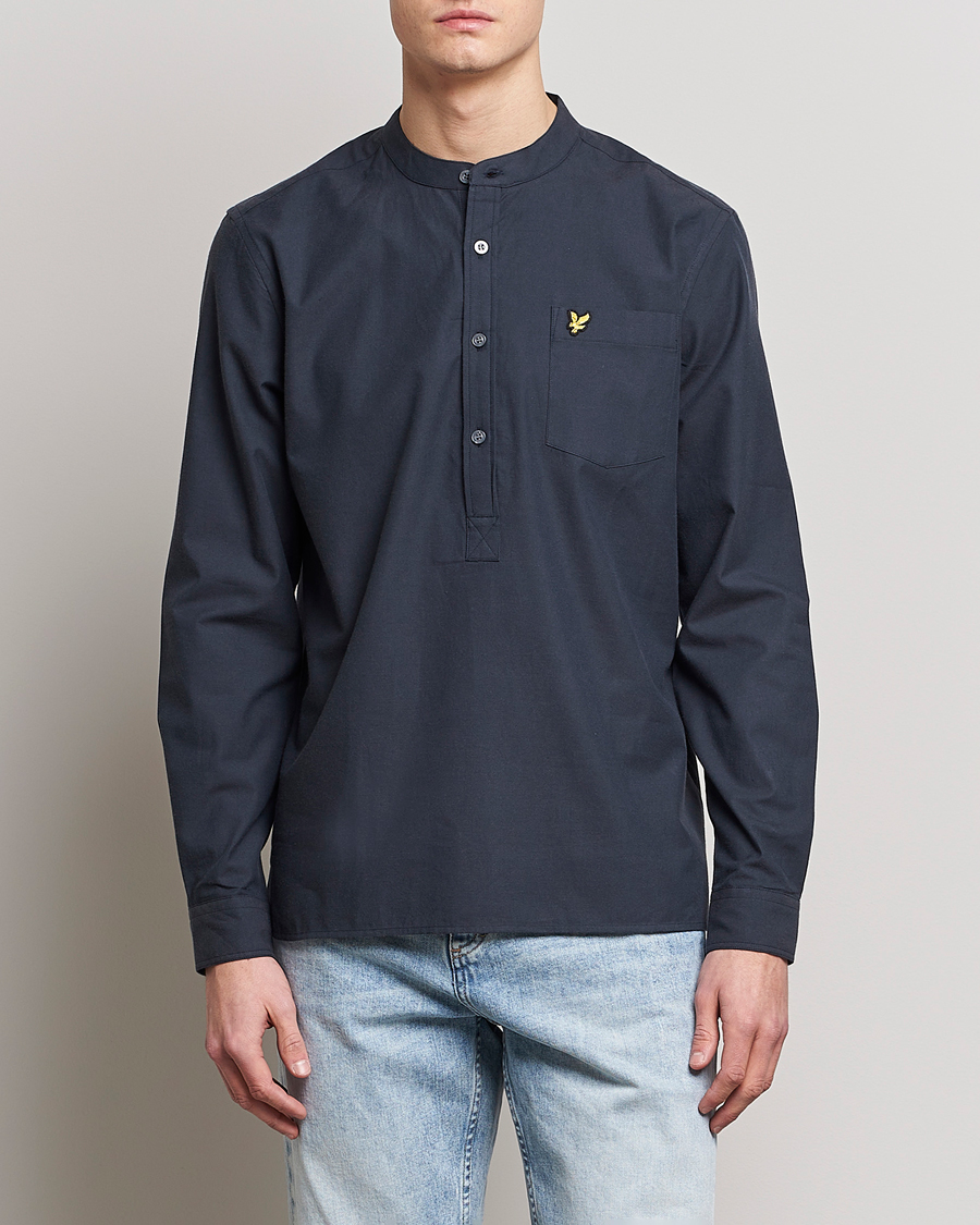 Homme | Chemises | Lyle & Scott | Marl Grandad Shirt Dark Navy