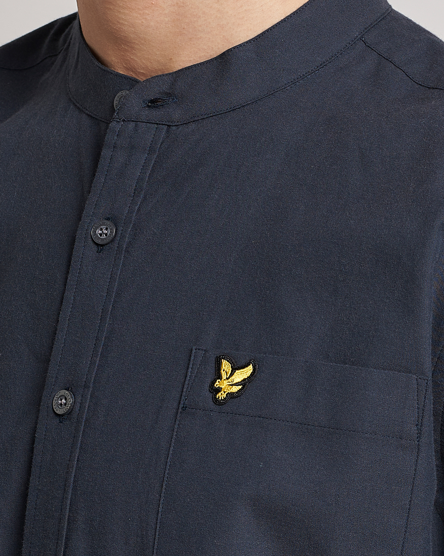 Homme | Chemises | Lyle & Scott | Marl Grandad Shirt Dark Navy