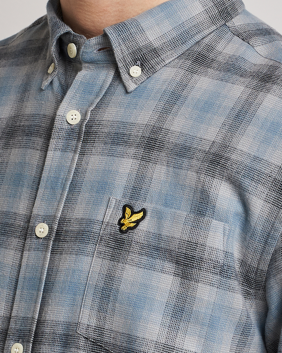 Homme | Chemises | Lyle & Scott | Button Down Flannel Shirt Cold Grey