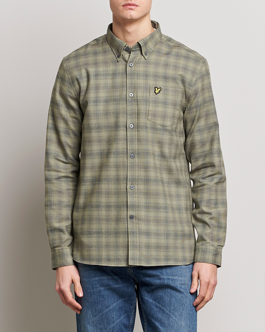 Homme | Chemises | Lyle & Scott | Button Down Flannel Shirt Sea Weed