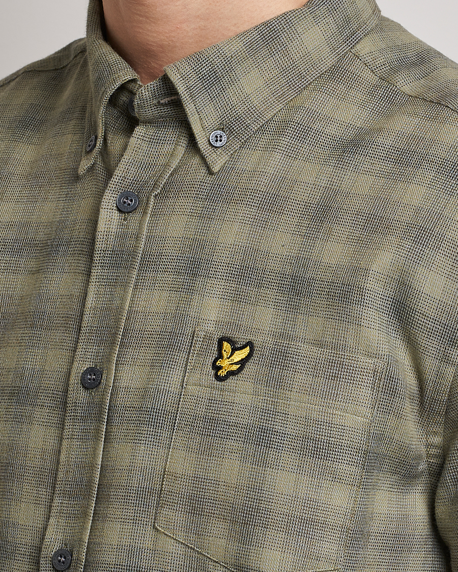 Homme | Chemises | Lyle & Scott | Button Down Flannel Shirt Sea Weed