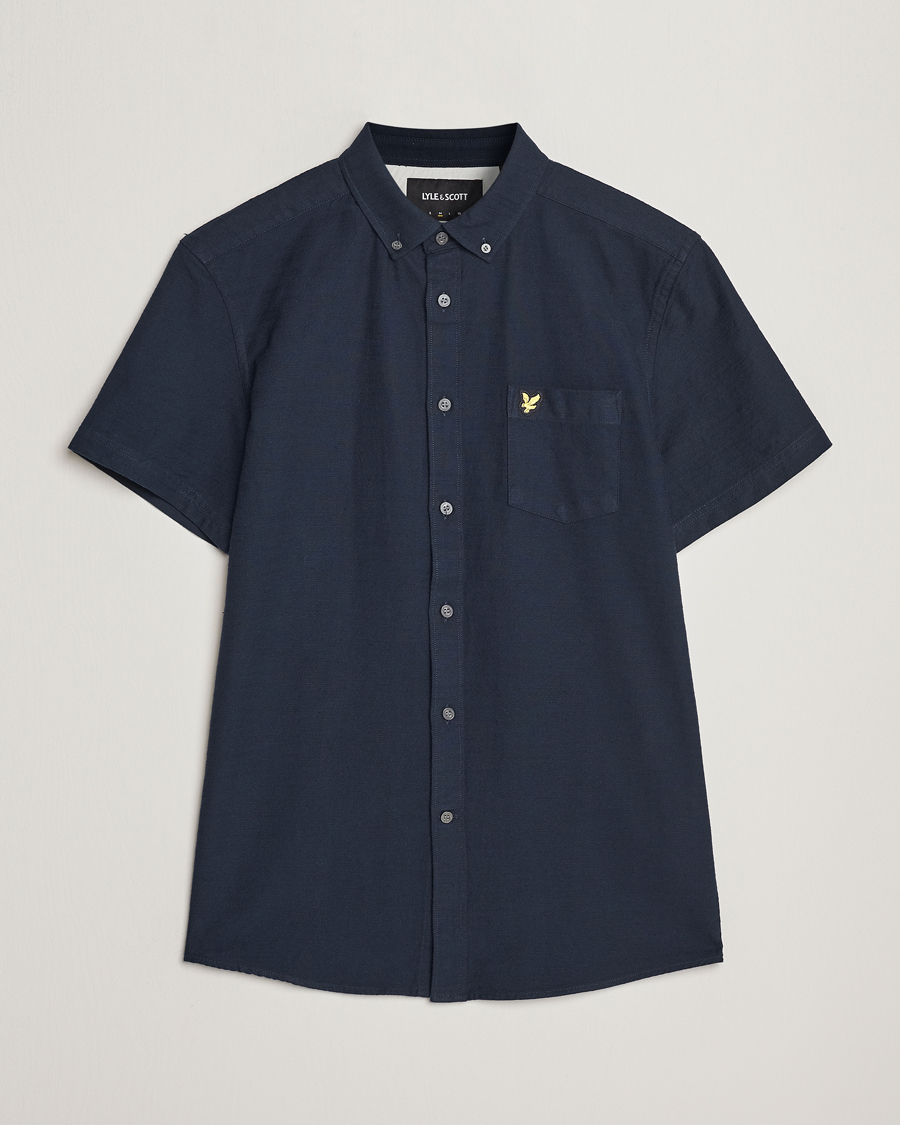 Homme | Chemises | Lyle & Scott | Cotton Slub Short Sleeve Shirt Dark Navy