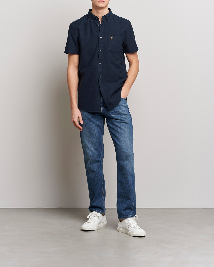 Homme | Chemises | Lyle & Scott | Cotton Slub Short Sleeve Shirt Dark Navy