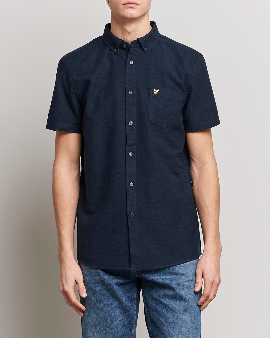 Homme | Chemises | Lyle & Scott | Cotton Slub Short Sleeve Shirt Dark Navy