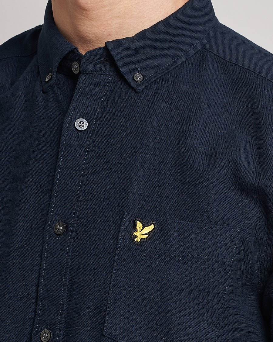 Homme | Chemises | Lyle & Scott | Cotton Slub Short Sleeve Shirt Dark Navy
