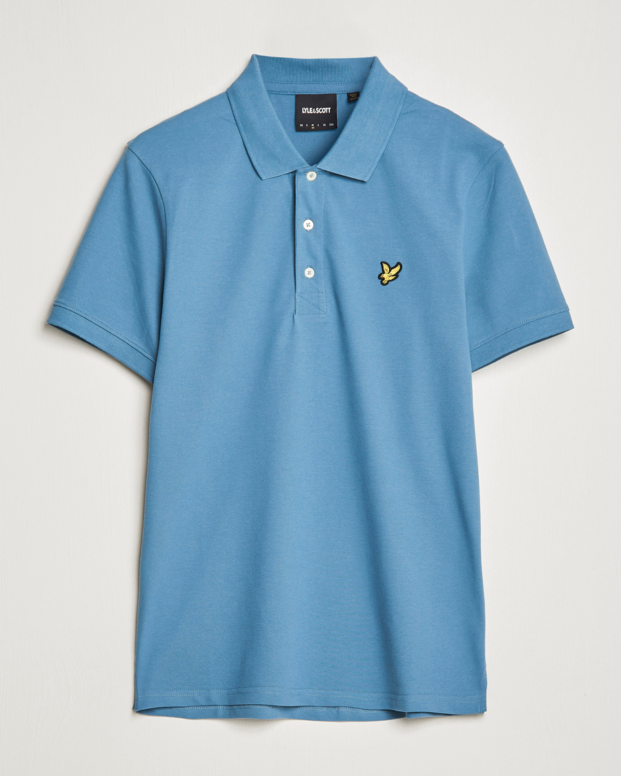 Homme | Polos | Lyle & Scott | Plain Pique Polo Skipton Blue