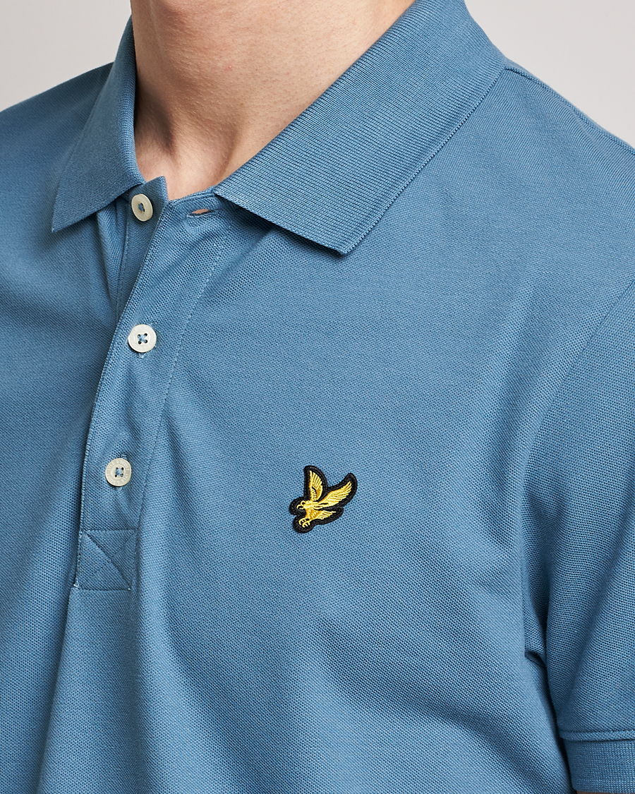 Homme | Polos | Lyle & Scott | Plain Pique Polo Skipton Blue