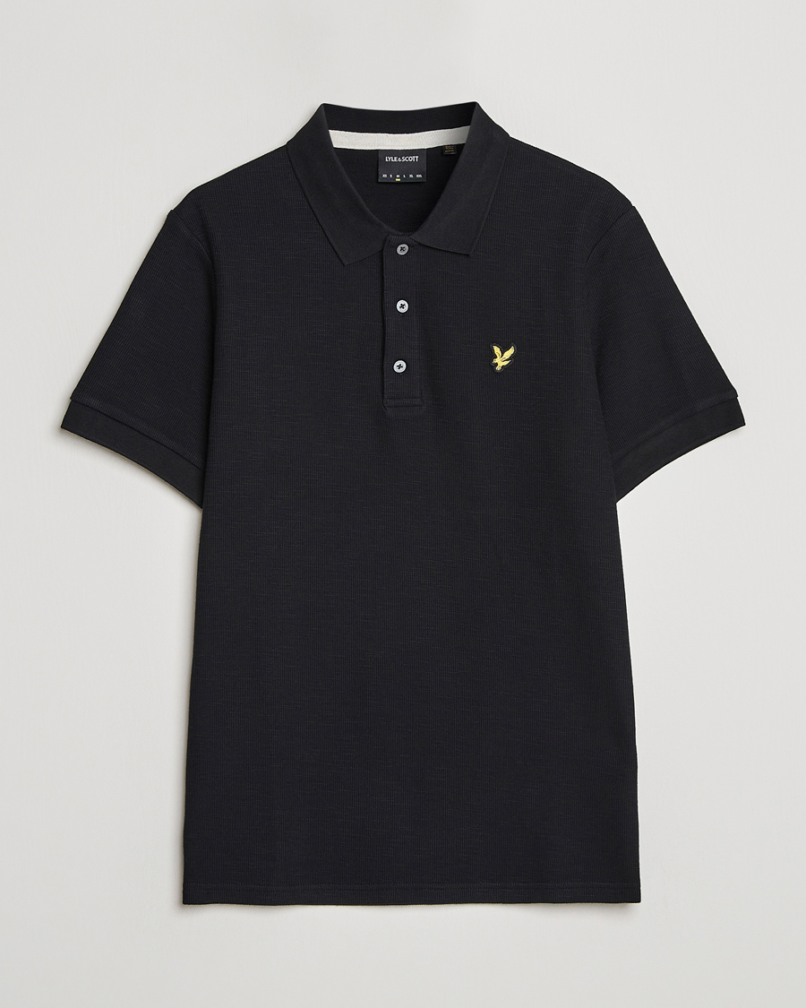 Homme | Polos | Lyle & Scott | Cuffed Pique Polo Jet Black