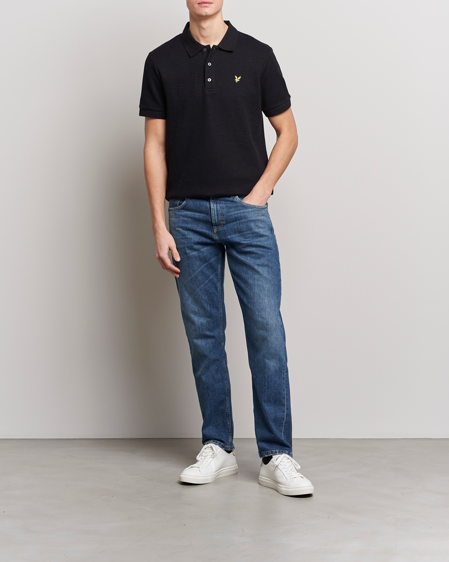 Homme | Polos | Lyle & Scott | Cuffed Pique Polo Jet Black