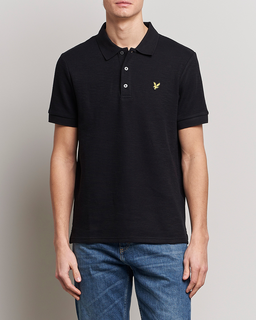 Homme | Polos | Lyle & Scott | Cuffed Pique Polo Jet Black