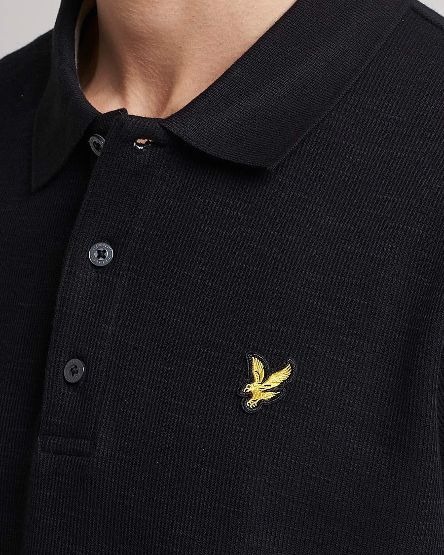 Homme | Polos | Lyle & Scott | Cuffed Pique Polo Jet Black